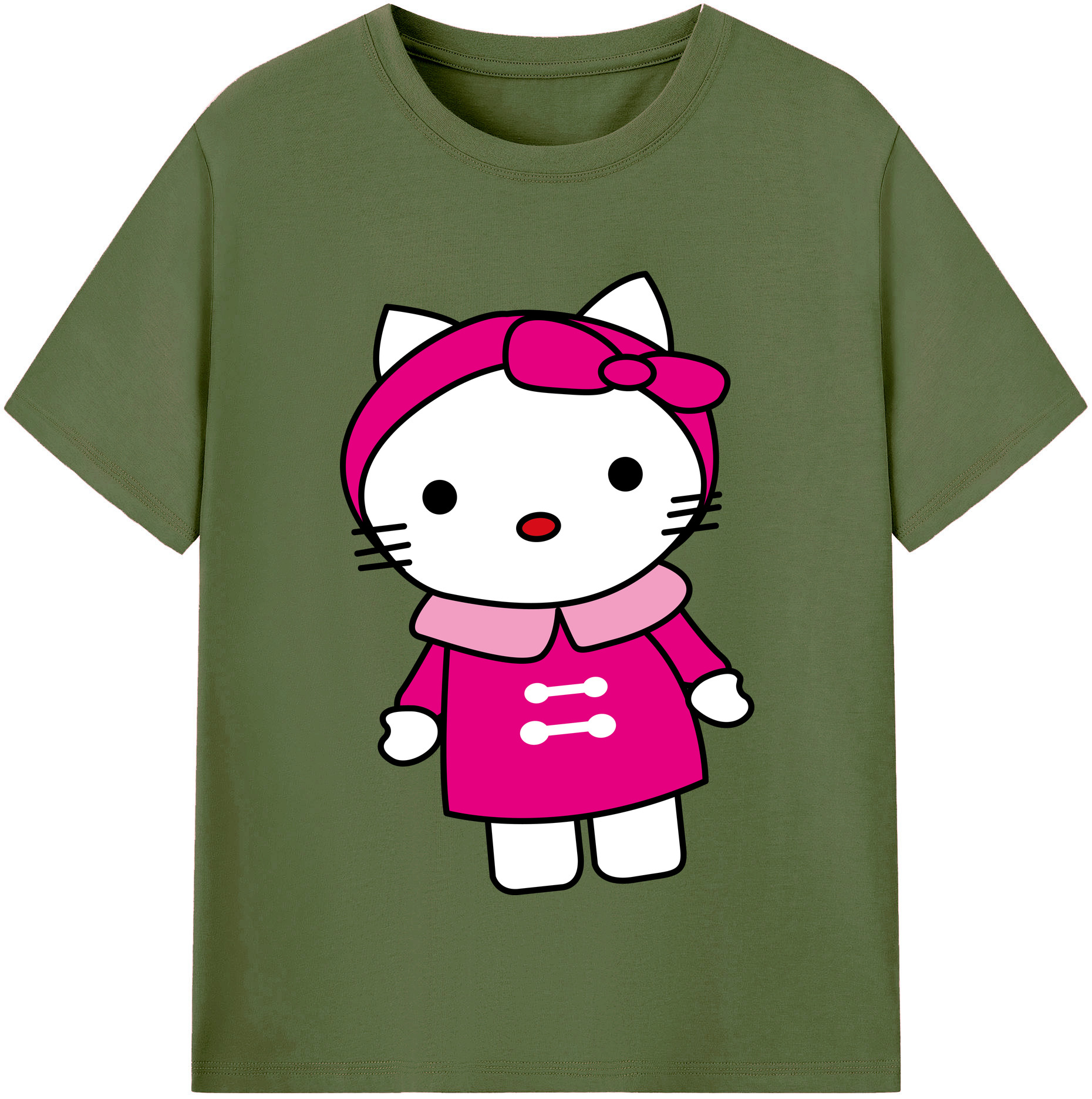 （画像用） Hello Kitty ハローキティ 綿100％半袖Tシャツ（フロントプリント）